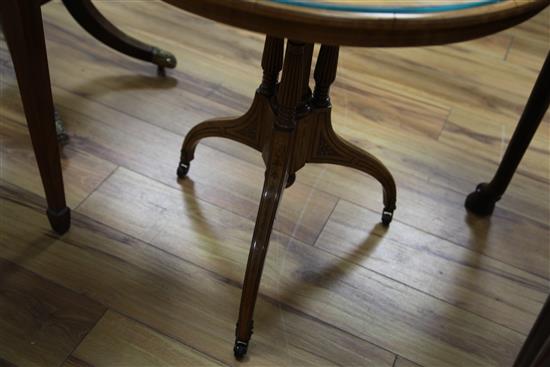 A late Victorian satinwood occasional table, W.2ft 2in.